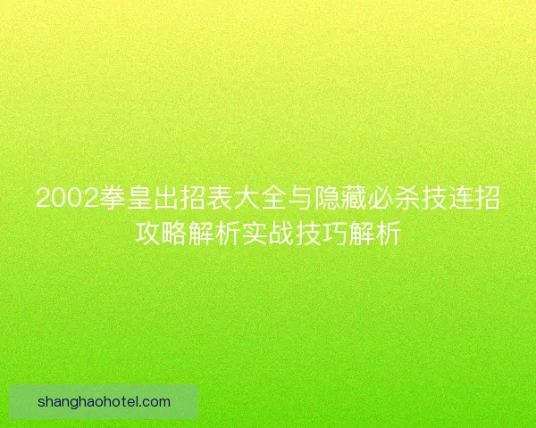 2002拳皇出招表大全与隐藏必杀技连招攻略解析实战技巧解析